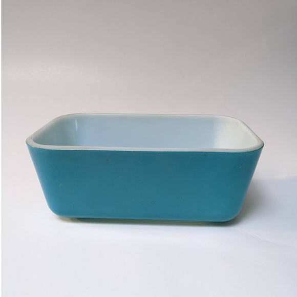Vintage Pyrex Blue 0502 Refrigerator Dish Blue Fridgie Pyrex Dish 50s Blue Pyrex - Picture 5 of 10